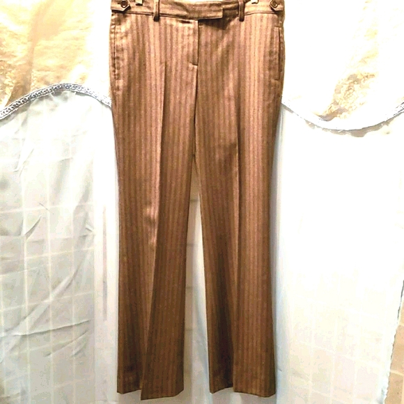 THEORY WOOL BLEND WIDE LEG PINSTRIPE PANTS SZ 10